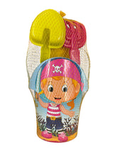 Renkli Desenli 30 Cm Kazma Kürek Tırmıklı Plaj Kova Set